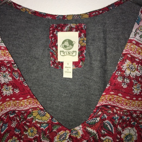 Anthropologie Tiny Floral Print Cap Sleeve Top - Picture 3 of 16